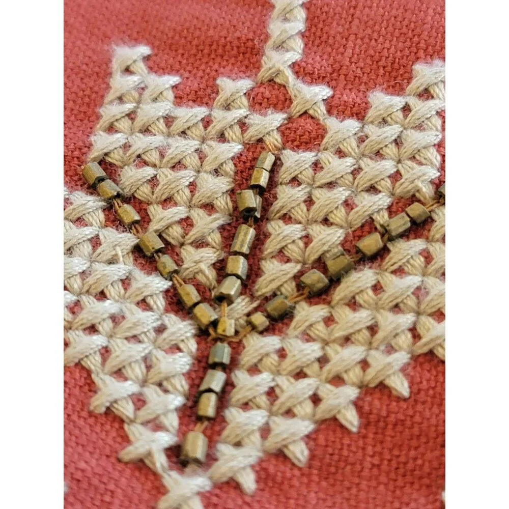 Pottery Barn Red & White Snowflake Pillow Cover Size 24”x 24”